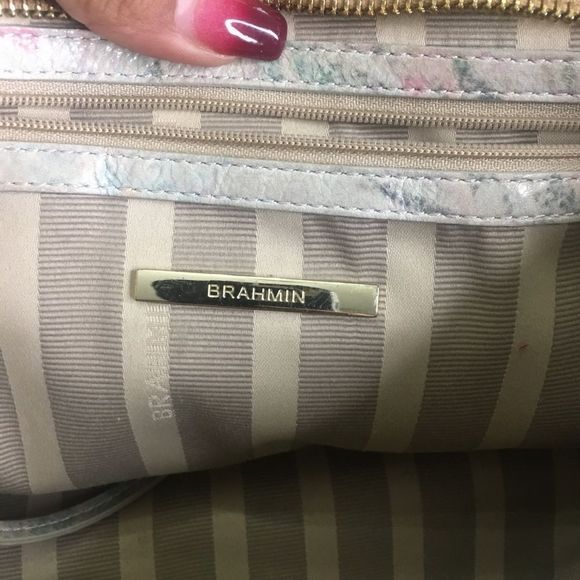 Brahmin Talitha Floral Gloss Shoulder Purse with Crossbody Strap - Picture 9 of 16